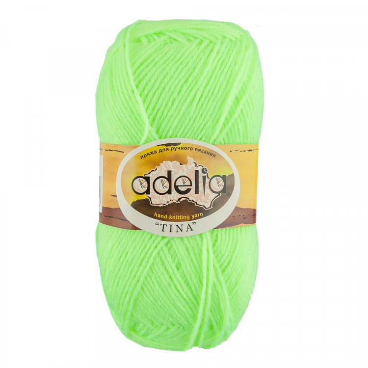 Пряжа ADELIA TINA №171 неон желтая 100% акрил, 5 шт х 100 гр, 308 м +/- 10 м