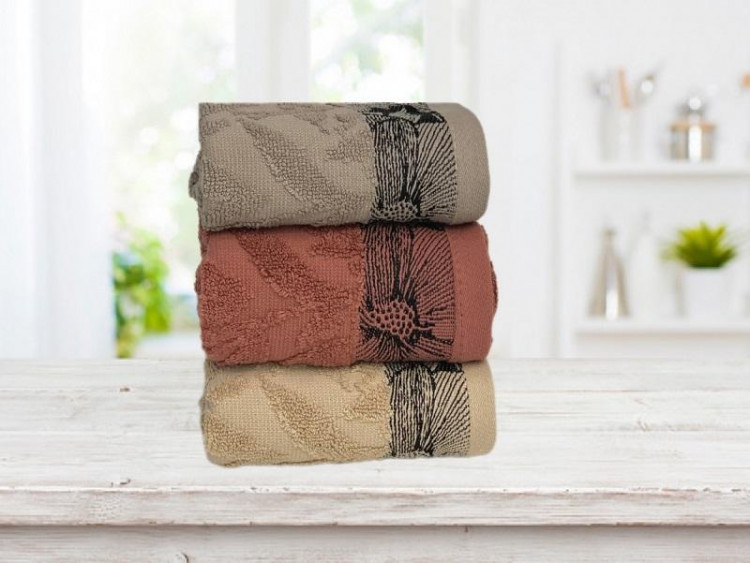 Набор кухонных полотенец махровых хлопковых KARVEN HM719 BEGONYA V2 30х50 (3шт)