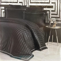 Постельное белье из сатина де люкс KARVEN N044 NOVEL LINE BLACK 50х70 (2шт), 70х70 (2шт) евро