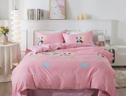 Постельное белье фланелевое TANGO MOMAE Panda pink 50х70 (2шт) евро