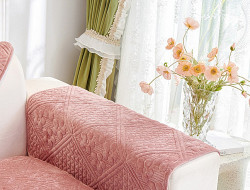 Накидка на подлокотники из велюра TANGO SOFA коралловая 70x90 (1шт)