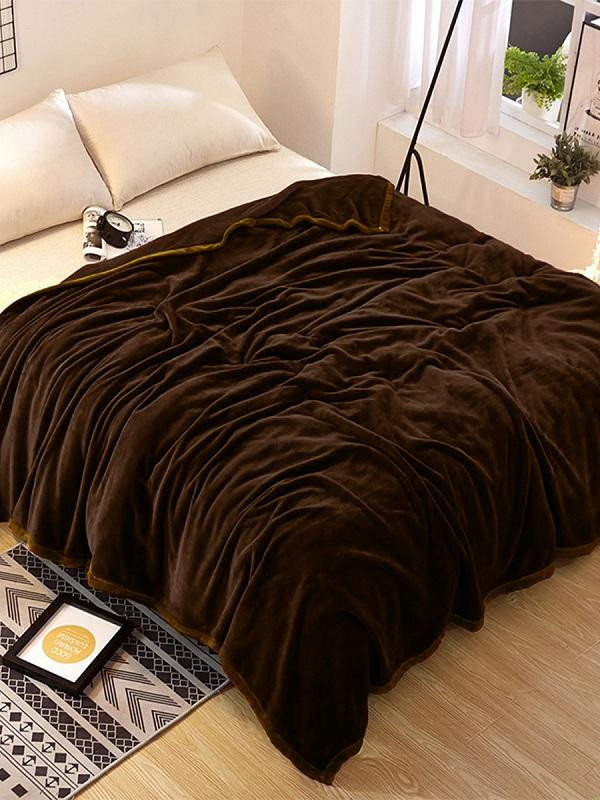 Плед однотонный из микрофибры TANGO ALLEGRIA AL-18 темно-коричневый 150х200