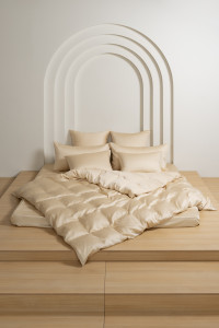 Постельное белье с простыней на резинке 160х200 GERMAN GRASS VANILLA BRILLIANT GRASS 70х70 (2шт) 1,5-спальное