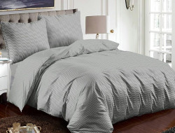 Постельное белье из микросатина TANGO серый зигзаг 50х70 (1шт), 70х70 (1шт) 1,5-спальное