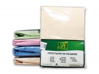 Простыня из поплина на резинке АЛЬВИТЕК бежевая 140х200х25