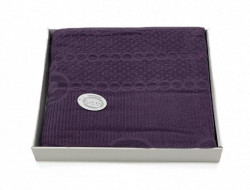 Плед из хлопка махровый KARVEN P961 ESTER V12 фиолетовый 220х240