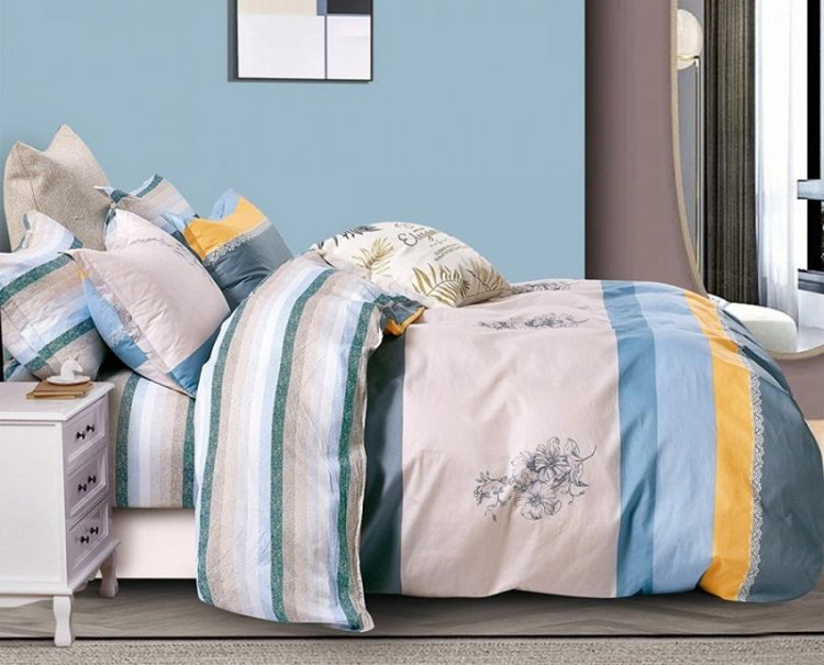 Постельное белье двухстороннее из твил-сатина SAILID BP-154-1 1,5-спальное