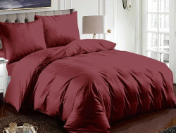 Постельное белье из микросатина TANGO бордовый зигзаг 50х70 (1шт), 70х70 (1шт) 1,5-спальное