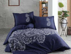 Постельное белье из ранфорса KARVEN N023/1 NILLA NAVY BLUE V-1 50х70 (2шт) евро