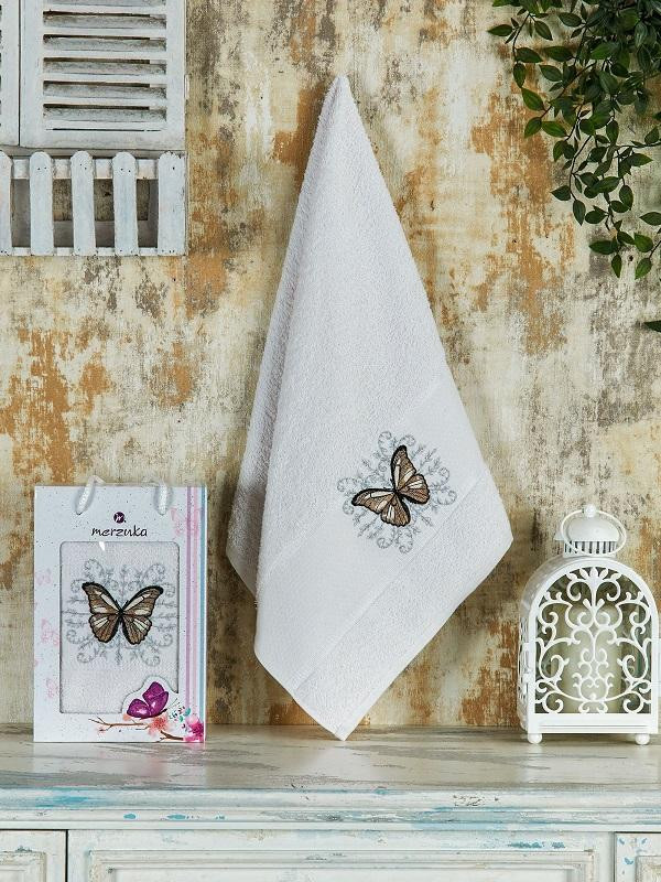 Полотенце махровое KONTES кремовое 50х90 в коробке