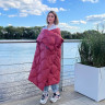Дорожный плед-пончо пуховый GERMAN GRASS Travel Cape Plaid Grass Marsala 130х170