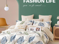 Постельное белье двухстороннее из твила TANGO кримси 50х70 (2шт), 70х70 (2шт) евро