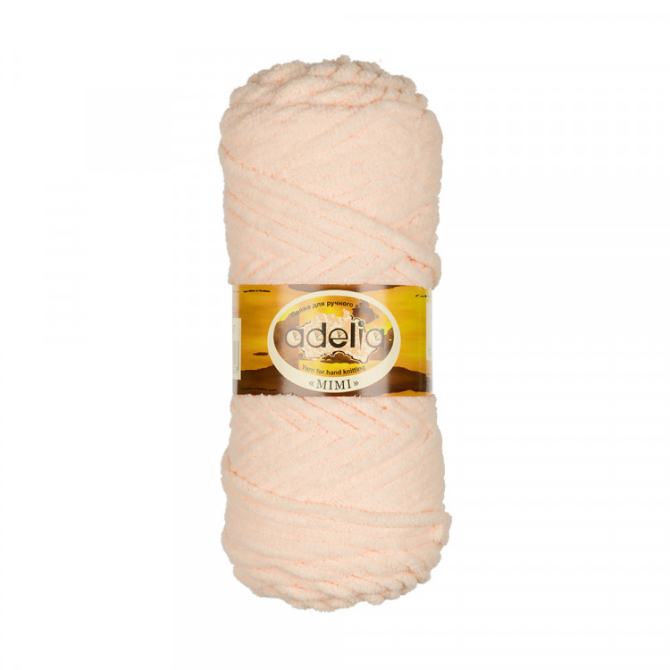 Пряжа ADELIA MIMI №07 светло-бежевая 100% полиэстер, 5 шт х 100 гр, 80 м +/- 4 м