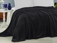 Плед из полиэстера KARVEN SUPER SOFT P942 MELINDA черный 200х220