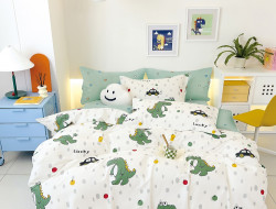 Постельное белье из твил-сатина TANGO lucky dino 70х70 (2шт) 1,5-спальное