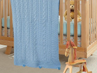 Плед детский из акрила KARVEN D035 V1 голубой 90х115