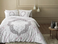 Постельное белье светящееся из люкс-сатина TAC GLOW MOLLY лиловое евро