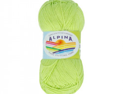 Пряжа ALPINA HOLLY №145 салатовая 100% мерсеризованный хлопок 10 шт х 50 гр, 200 м +/- 10 м