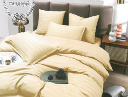 Постельное белье из страйп-сатина ПАНДОРА шампань 2-спальное