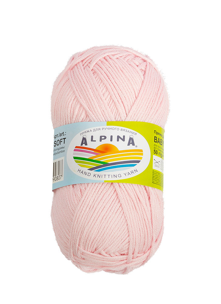 Пряжа ALPINA BABY SUPER SOFT №05 бледно-розовая 50% хлопок, 50% бамбук 10 шт х 50 гр, 150 м +/- 10 м