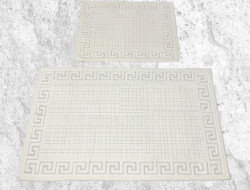 Набор ковриков для ванной хлопковый KARVEN KV419 GREK кремовый 50х60 (1шт), 60х100 (1шт)