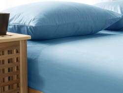 Простыня однотонная сатиновая TANGO SOHO BS2426-455 голубое небо 240х260