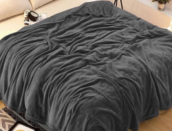 Плед однотонный из микрофибры TANGO ALLEGRIA AL-12 темно-серый 200х220